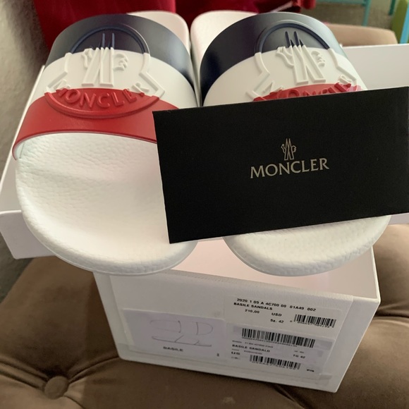 MONCLER basile logo slides- white - Picture 4 of 5